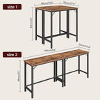Narrow Bar Table, 63-Inch Pub Table for Dining Room, Counter Bar Tables with Sturdy Metal Frame, Connectable Bar Table, Multifunctional Console Table, Rustic Brown BTHR1601