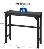 Bar Table, Black Weatherproof Patio Counter Height, HIPS Poly Lumber