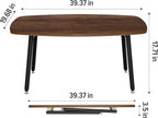 WOHOMO Folding Coffee Table for Small Spaces, No Assembly Farmhouse Portable Living Room Table, Walnut 39.3x19.6x17.7 Inch
