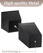 Sziqiqi Tall Planter for Indoor Outdoor: Set of 2 Large 21.6in Metal Taper Plant Pots with Inner Pots - Square Black Flower Pot with Drainage Holes for Outside Front Door Patio Garden Floor