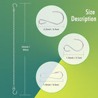 RIFNY Silver Chain for Hanging Plants, 24 Inch Small Plant Chains for Hanging Baskets Kits with Hooks for Bird Feeders Planters Billboards Lanterns Wind Chimes Ornaments Outdoor Indoor Use (10 PCS)