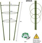 8 Pack Plant Support Tomato Cages for Garden, 18 Inches Small Tomato Cages and Supports with Adjustable Rings for Garden Pots, Plant Stakes Tomato Trellis Rings for Climbing Plants