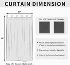 Easy-Going Outdoor Patio Curtains Detachable Tab Top Windproof Weatherproof Curtain for Cabana, Porch, Pergola and Gazebo, Tab Bottom Drape, 2 Panels, 54W x 96L inch, Gray