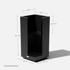 Veradek Block Series Pedestal Planter - Tall Planter for Indoor or Outdoor Front Porch | All-Weather Use with Removable Insert Bucket | Modern Décor for Flowers, Tall Trees, Faux Plants