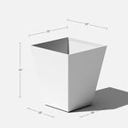 Veradek Nobleton Indoor/Outdoor Wide Square Planter (White, 18 inch - 2 Pack with 2 Saucer Trays)