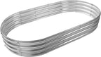 Oval Galvanized Planter Box, Metal Raised Garden Bed - 0.8MM Thick- Ideal for Outdoor Gardening and Planting of Vegetables Flowers Fruits Succulent Plants and Others (Silver, 6X3X1 FT)
