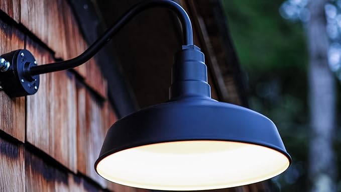 Wall Lights: 16-Inch Dark Bronze Steel Farmhouse Barn Light
