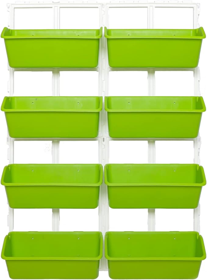 LOYALHEARTDY Vertical Garden Wall Planter Wall Mounted Planter 4-Tier Vertical Garden Planters for Growing Strawberries, Flowers, Vegetables, Herbs Indoor/Outdoor Decoration (Light Green)