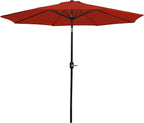 Sunnydaze Outdoor Patio Umbrella - Polyester Table Market Umbrella with Push-Button Tilt and Crank - 8 Sturdy Ribs - Burnt Orange - 9ft