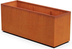 Plantercraft Large Rectangular Planters for Outdoor Plants - 72x24x30 Extra Large Corten Steel Planter Box for Patio Privacy Screen or Raised Garden Bed | 11-Gauge Heavy Duty Metal