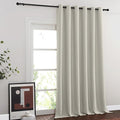 NICETOWN Blackout Natural Curtain for Patio Door, Grommet Room Divider French Door Curtain Wide Window Treatment Sound Reducing Thermal Drape for Sliding Door (1 Panel, W80 x L95)