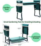 Garden Workseat and Kneeler, Foldable Stool with EVA Pad, Green