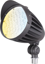 LEONLITE 20W/30W/40W 3CCT LED Bullet Flood Light, 4880LM 3000K/4000K/5000K, Dusk to Dawn 22°Focused Flag Pole Light with Knuckle Mount, Weatherproof, 100-277V Commercial Landscape Lights, ETL Listed