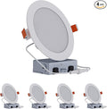 HALO HLB 6 inch LED Recessed Lighting Canless Dimmable Wet Location Selectable Lumens and Selectable Color 27/30/35/40/5000K 4-Pack Indoor Outdoor Soffit Ceiling Lights HLB6LSFS5-4PK