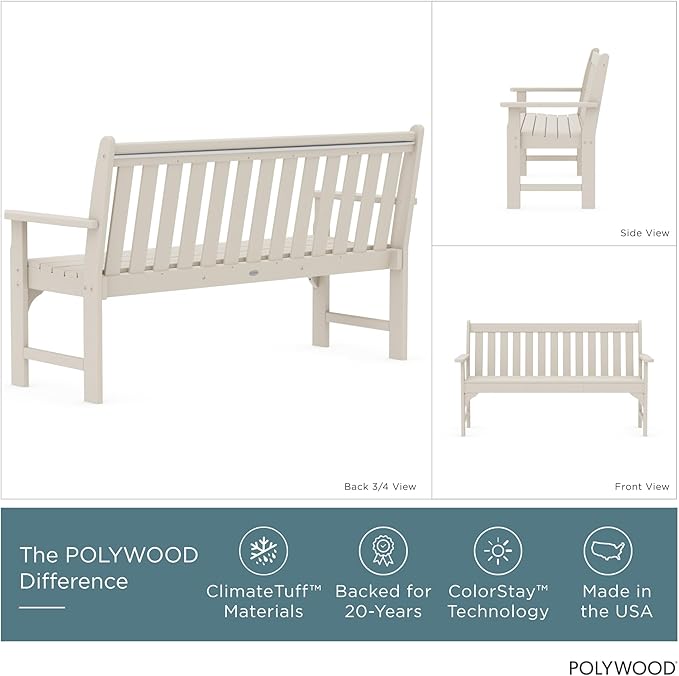 POLYWOOD Vineyard 60-Inch Bench, Sand
