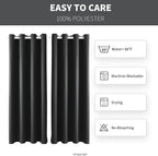 Outdoor Indoor Curtains W52 x L108 for Patio - Weather-resistant Window Panels Privacy Protect Grommet Top Thermal Insulated Home Curtain for Porch Pergola Garden (Dark Gray, 2 Panels)