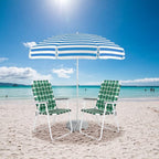 VINGLI Patio Lawn Webbed Folding Chairs Set of 4, Outdoor Beach Chair Portable Dining Chair for Outdoor Yard, Garden (Dark Green, Classic)