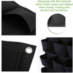 Hanging Planting Grow Bags, 49 Pockets Hanging Vertical Wall Planter Wall Mounted Grow Bag Outdoor Indoor Gardening Vertical Greening Flower Container, Planting Bags Storage Bags(1.0 m × 1.0 m, Black)