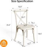 VINGLI Plastic Outdoor Dining Chairs Set of 4, Stackable Patio Cream White Dining Chairs with X Back, Waterproof Kitchen & Dining Room Chairs for Indoor-Outdoor, Capacity 400 lbs