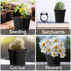 80 Pcs Nursery Pots 4 Inch, Plastic Seed Starting Pot with Drainage Holes, Sturdy Seedling pots for Planting, Succulents, Transplanting, Cuttings (Black)