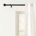 Amazon Basics Adjustable Sturdy Curtain Rod for Windows with Round Finials, Easy Install Hardware, 1-Inch Rod, 72" to 144", Dark Bronze, 1-Pack