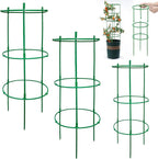 12 Packs Plant Support Stakes, Plant Support with Garden Wire Ties for Indoor Plants, Plastic Stackable Garden Flower Support, Plant Stakes for Tomato, Monstera, Peony, Hydrangea Climbing Plants