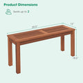Patio Bench, Solid Wood 2-Seat Loveseat in Natural, 39.5-Inch