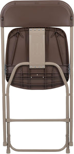 Flash Furniture Hercules Series Plastic Folding Chair - Brown - 6 Pack 650LB Weight Capacity Comfortable Event Chair-Lightweight Folding Chair