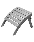 VEVOR Adirondack Ottoman, 21.5L x 18.9W x 14.8H Inch HDPE Plastic Folding Adirondack Ottoman, Weather-Resistant Foot Rest for Adirondack Chair, Widely Used for Outside Porch Pool Lawn Backyard, Gray