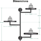 Window Rotating Plant Stand Shelf Indoor Black Metal Floating Shelves 3-Tier Wall Mount Plant Holders for Living Room Wall Planter Modern Home Decor for Gardening