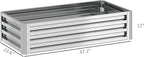 Outsunny Galvanized Raised Garden Bed, 4' x 2' x 1' Metal Planter Box, for Growing Vegetables, Flowers, Herbs, Succulents, Silver