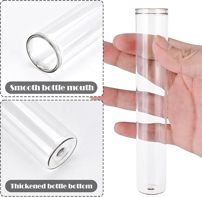 Terrarium Propagation Station, 5 Clear Glass Tubes with Pine Wood Stand