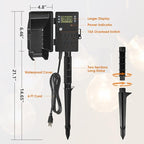 SURAIELEC Outdoor Power Stake, 7-Day Programmable Digital Timer, Power Strip Weatherproof, 6 Multi Plug Electrical Outlet Waterproof, 6FT Extension Cord for Outdoor Light, Outside Halloween Decoration