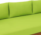 Claremont Outdoor 3 Seater Daybed with Cushions - Acacia Wood - Teak/Green