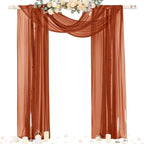Outdoor Curtain Panel Sheer Chiffon Terracotta 29 x 236 Inch
