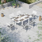 Soleil Jardin Aluminum Patio Extendable Dining Table, Adjustable Indoor Outdoor - Image 2