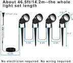 Landscape Lighting, 24W RGB Spot Lights Outdoor for Yard with Transformer & Remote 12 Colors and 19 Modes Outdoor Lights for House Lawn Tree Flag Garden Driveway Backyard Fence Plant, 4 Pack