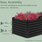 4x2x2FT Galvanized Raised Garden Bed,Planter Raised Beds-Metal Garden Box,Large Plant for Outdoor Planting, Vegetables Bed，Flower,herb-Black