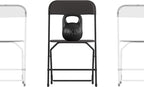 Flash Furniture Hercules Series Big & Tall Stackable Plastic Folding Chairs, Extra Wide Commercial Event Seats, Set of 4, Black