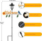 Lewondr Solar Garden Lights Hummingbird, 36.6 Inch Solar Lamp Post Light with Welcome Sign & Hummingbird, Outdoor Waterproof Solar Stake Lights for Yard Porch Patio Pathway Gardening Gifts, 2 Pack
