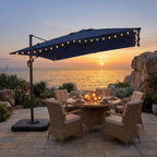 HOTEEL10x10ft Patio Umbrella Cantilever Umbrellas - Upgrade and Intensify - 360 Rotation and 5 Angles Adjustment - Aluminum Offset Pool Umbrella Outdoor Umbrellas for Patio Garden Pool