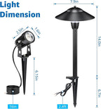 SUNVIE All-in-One LED Low Voltage Landscape Lighting Kit 6 Pathway Lights 2 Spotlights with 60W Photocell Transformer 100FT Wire for Path&Garden, Aluminum, ETL Listed, Dusk to Dawn, Waterproof, 3000K