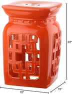 Safavieh Beijing Filigree Ceramic Decorative Garden Stool, Orange