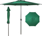Abba Patio 11FT Lyon Outdoor Patio Umbrella Outdoor Table Umbrella with Push Button Tilt and Crank Market Umbrella 8 Sturdy Ribs UV Protection Waterproof for Garden Deck Backyard Pool Dark Green