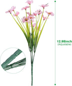 Artificial Plants Greenery for Outdoor Use, 30 Pink UV Resistant Bundles