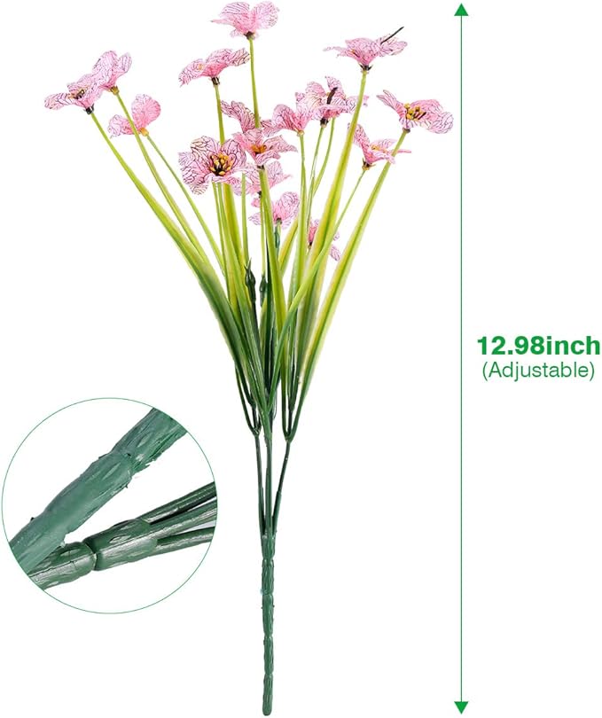 Artificial Plants Greenery for Outdoor Use, 30 Pink UV Resistant Bundles