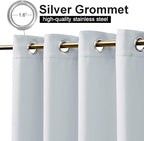 NICETOWN 2 Panels Greyish White Privacy Outdoor Curtains for Patio, Waterproof Thermal Insulated Room Darkening Top and Bottom Rustproof Grommet Windproof Drapes for Porch, W52 x L108