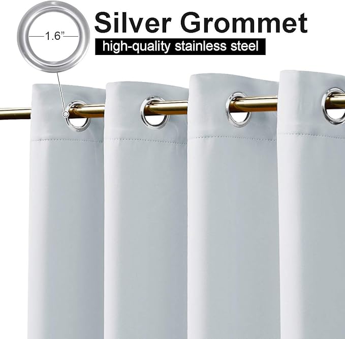 NICETOWN Outdoor Curtains for Patio Extra Wide 100 in, Waterproof & Windproof Outdoor Shades, Rustproof Top and Bottom Grommet Thermal Insulated Drape for Porch/Cabana, Beige, 2 Pieces, W100 x L84