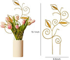 Decorative Metal Plant Trellis for Indoor Potted Plants – Leaf Shape Vine Support Stakes with 6 Plant Clips, Black/Green/Gold Garden Trellises for Climbing Plants, Vines (Black+Green+Gold 3pcs)