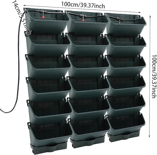 18 Pots Self-Watering Vertical Garden Planter Wall Mounted,with Smart Automatic Watering System, Digital Timer,Space Saving Wall Planter for Herbs Vegetables Fruits Flowers (Green)